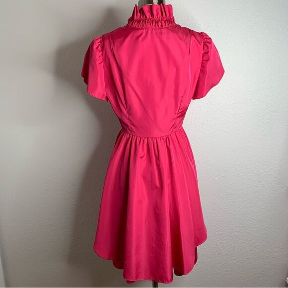 Vintage 80s Handmade Hot Pink Mini Dress & Overlay Jacket Set Size Small - Picture 10 of 12